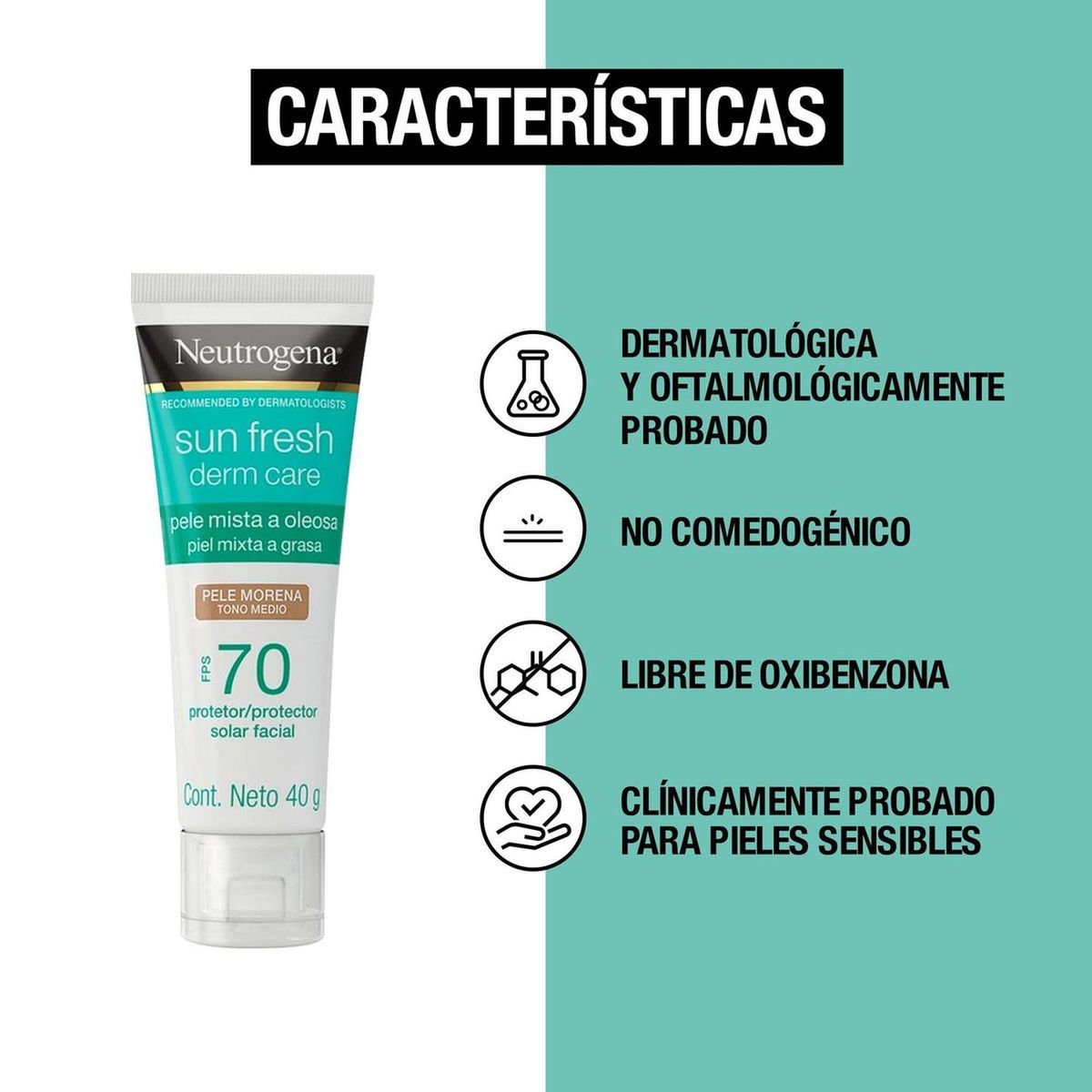 NEUTROGENA - Protector Solar Facial Neutrogena Tono Medio FPS 70 40g