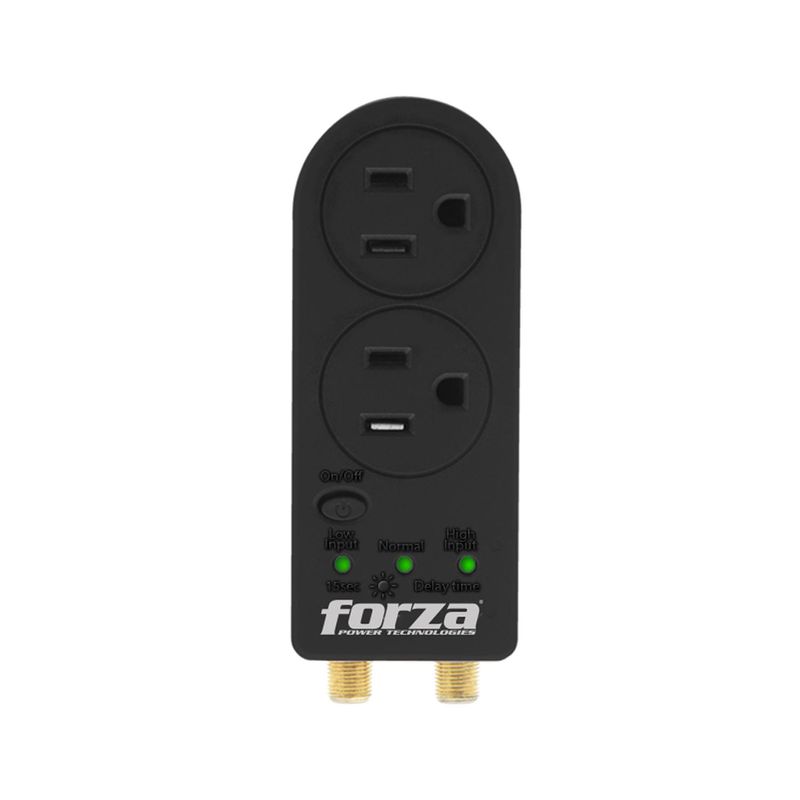 FORZA - Protector Voltaje Forza FVP-0200C ZION 2Tomas Coaxial 350°
