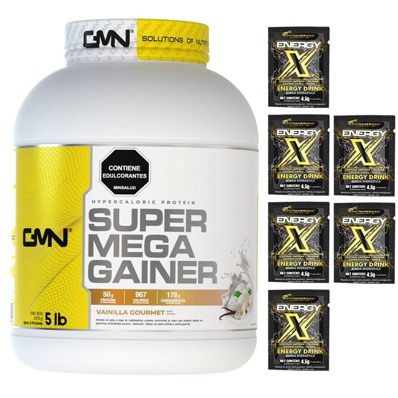 GMN - Super Mega Gainer 5 Libras De GMN Vainilla Con Energy X