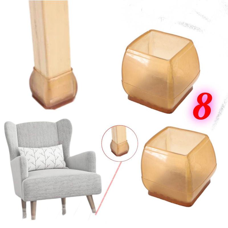 GENERICO - Protectores en silicona forro patas de sillas o muebles Set x8