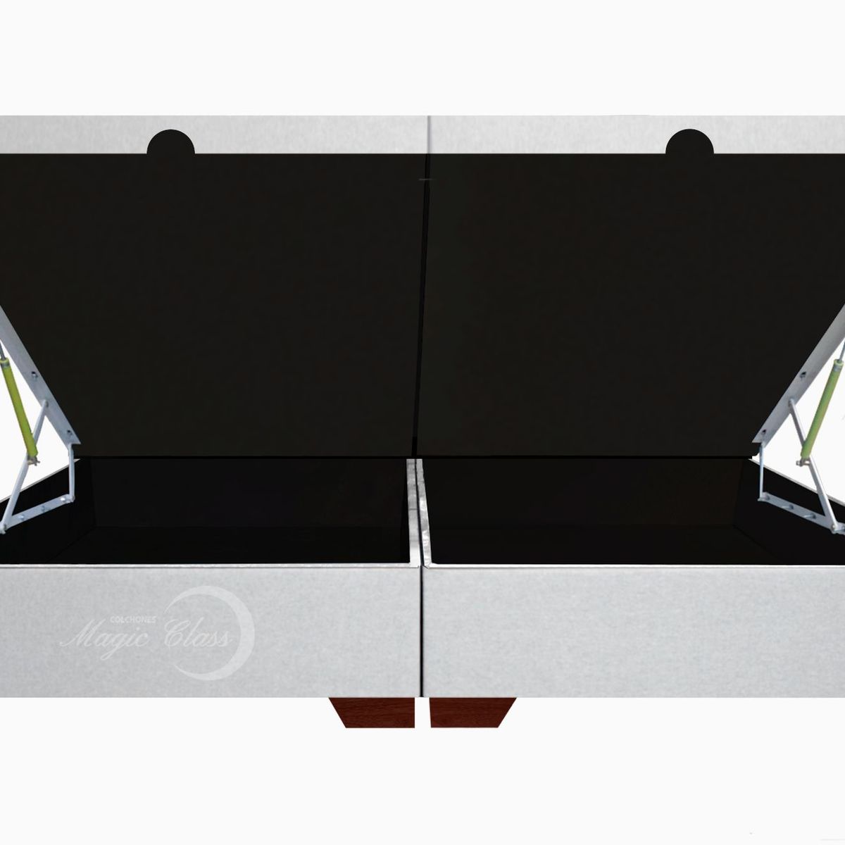 MAGIC CLASS - BASE CAMA BAÚL HIDRÁULICA DIVIDIDA 160x190 ECOCUERO BLANCO