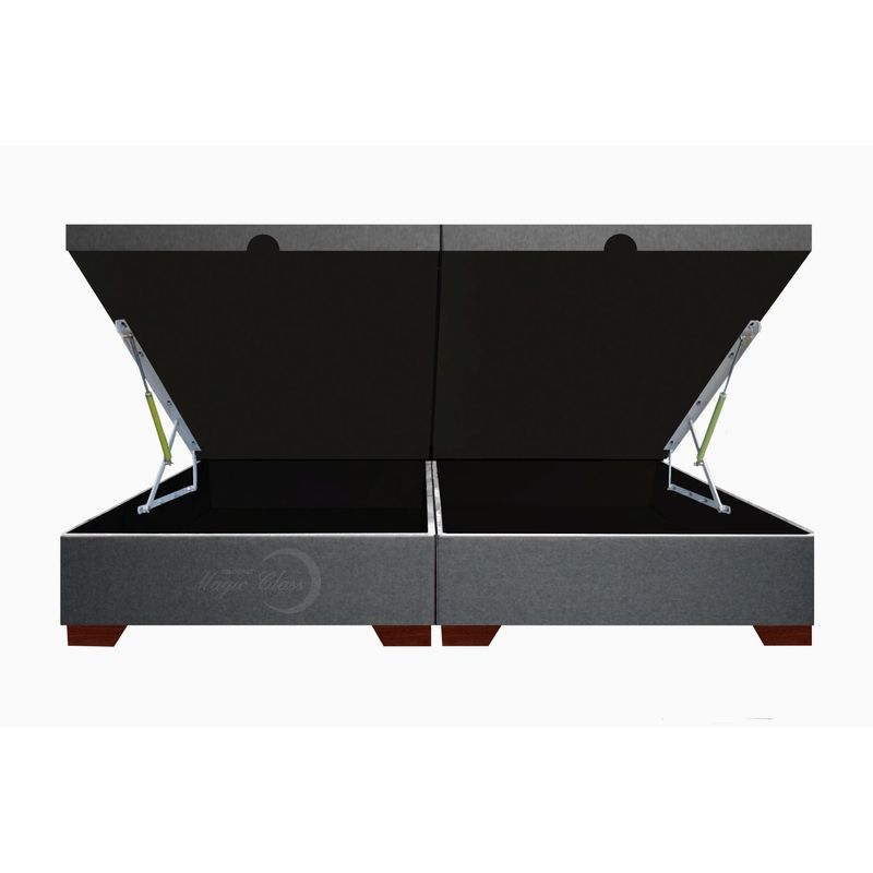 MAGIC CLASS - BASE CAMA BAÚL HIDRÁULICA DIVIDIDA 160x190 ECOCUERO GRIS