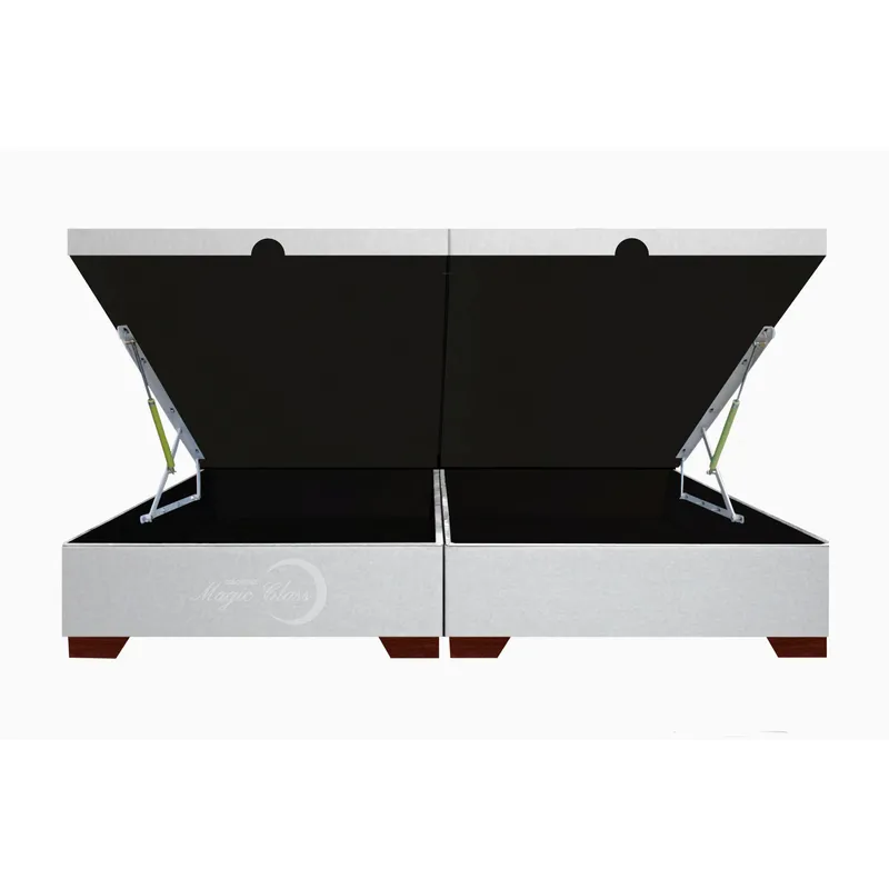 MAGIC CLASS - BASE CAMA BAÚL HIDRÁULICA DIVIDIDA 160x190 MICROFIBRA BLANCO