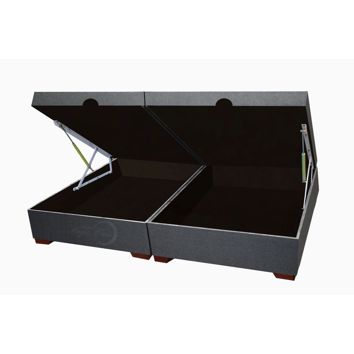 MAGIC CLASS - BASE CAMA BAÚL HIDRÁULICA DIVIDIDA 200x200 ECOCUERO GRIS