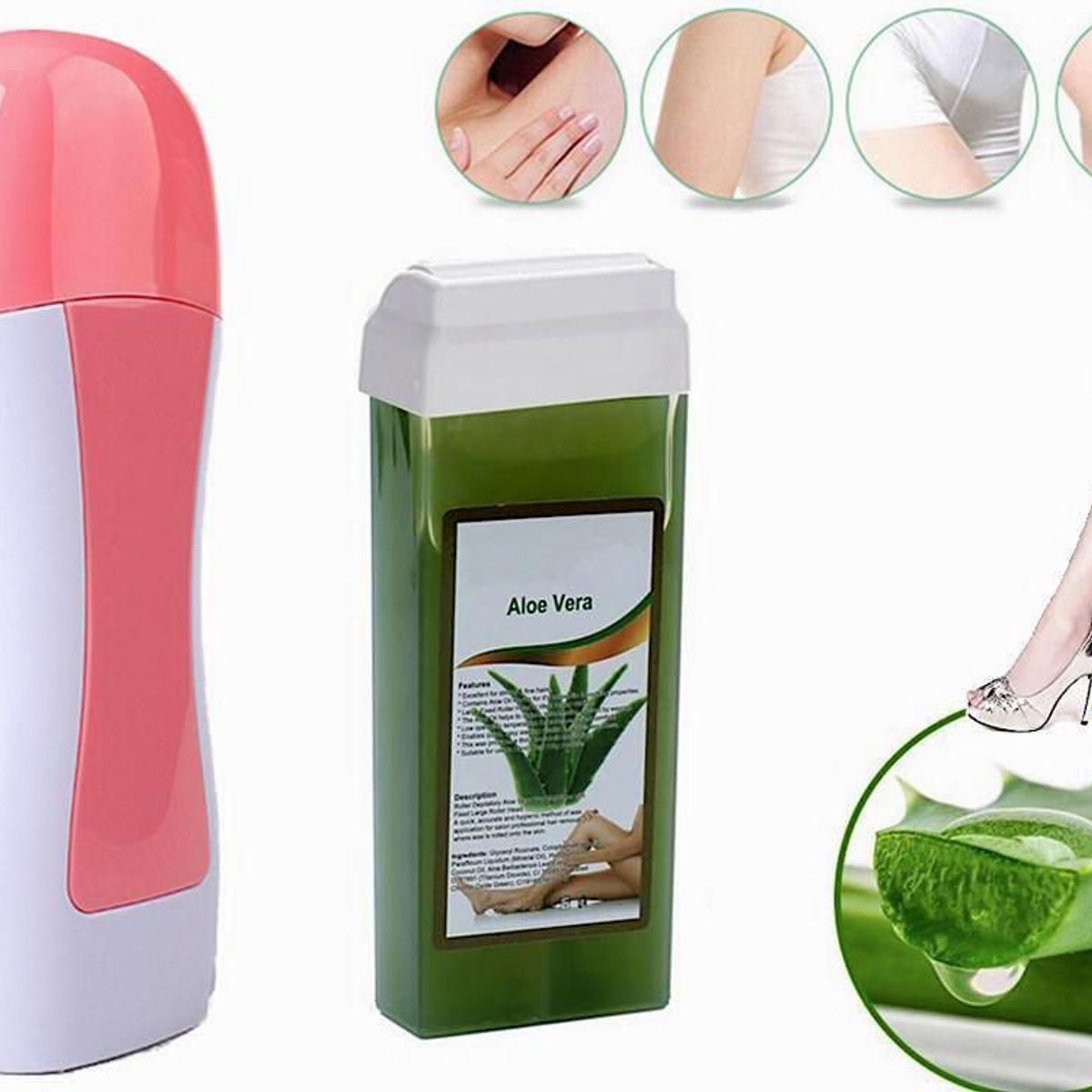 GENERICO - Calentador Cera Roll On - Kit Cera Depilatoria