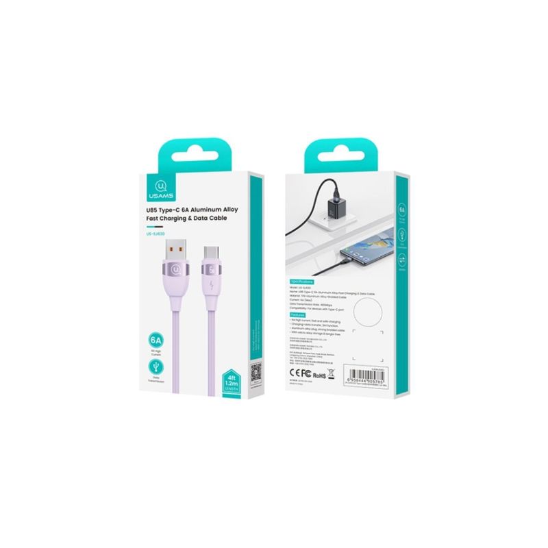 USAMS - Cable Para iPhone a Tipo C USAMS 30W PD 2mt Morado