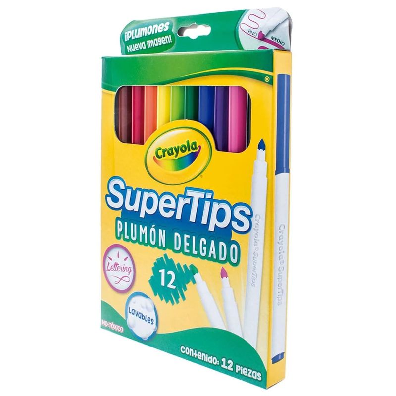 POINTER - Plumones Crayola Supertips X 12 Colores No-toxico