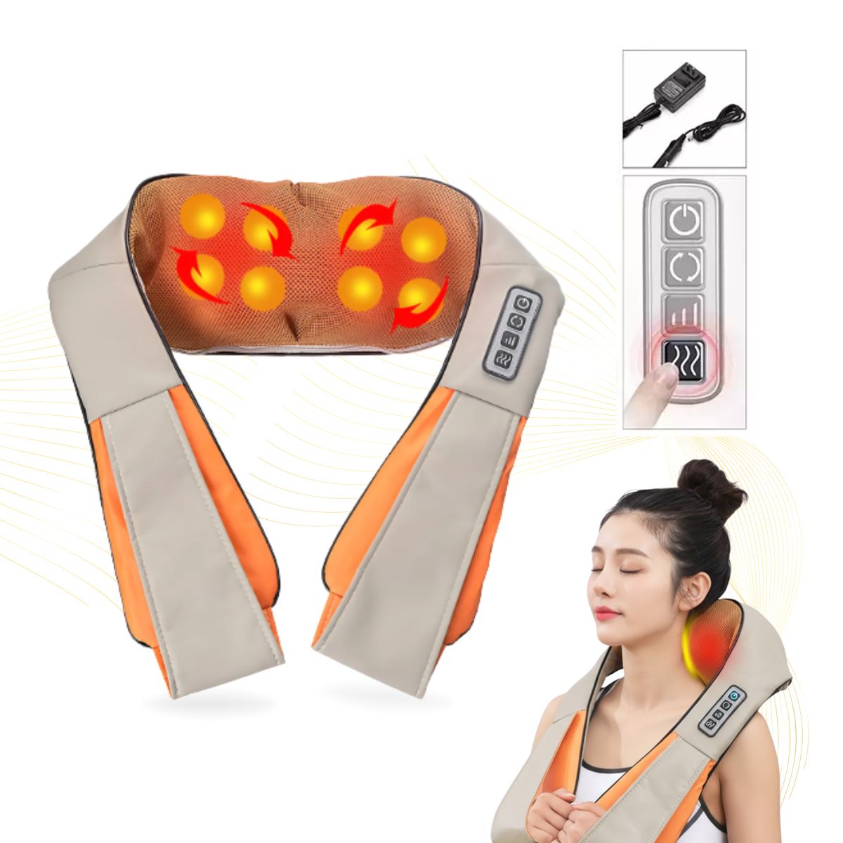 SUBE - Masajeador Corporal Hombros Cuello Cintura Eléctrico Calor