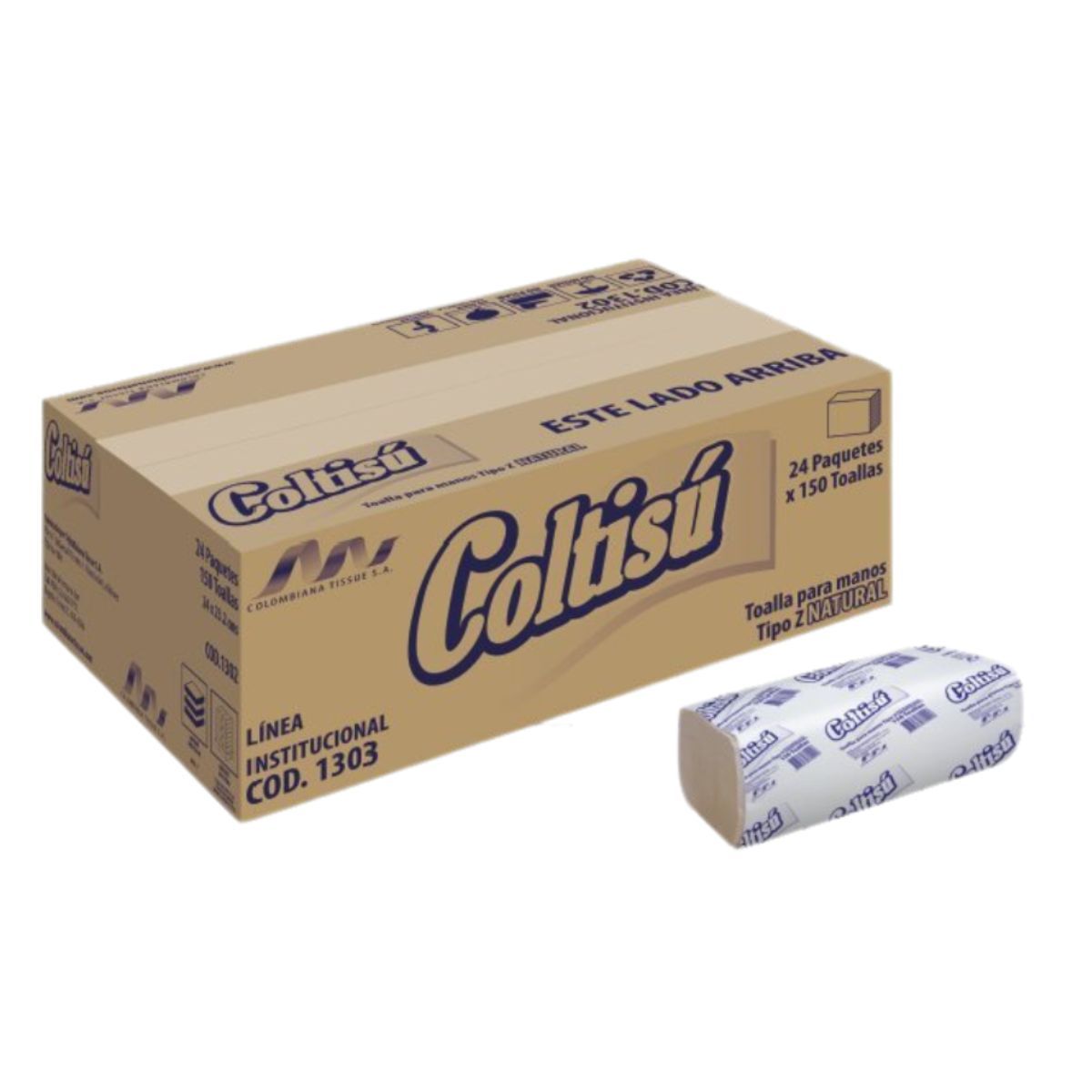 GENERICO - Toalla manos Coltisu interfoliada en Z Natural Doble hoja