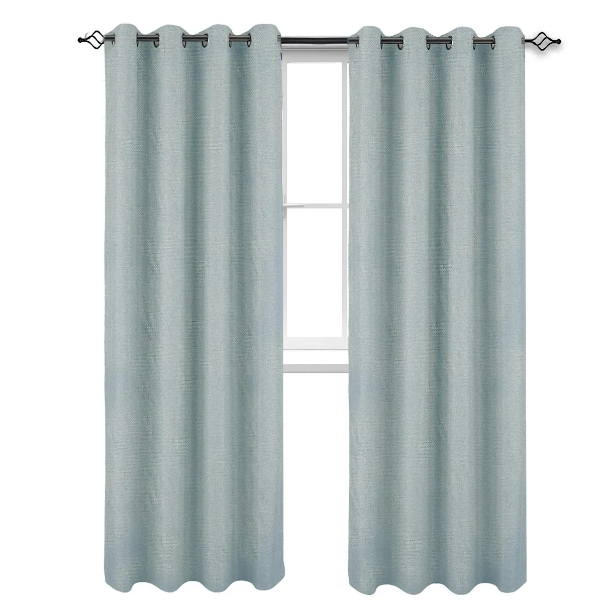 CASATUA - Cortina Blackout 100% Anti Luz, 1 Paño 140x220 Text Lino - Agua