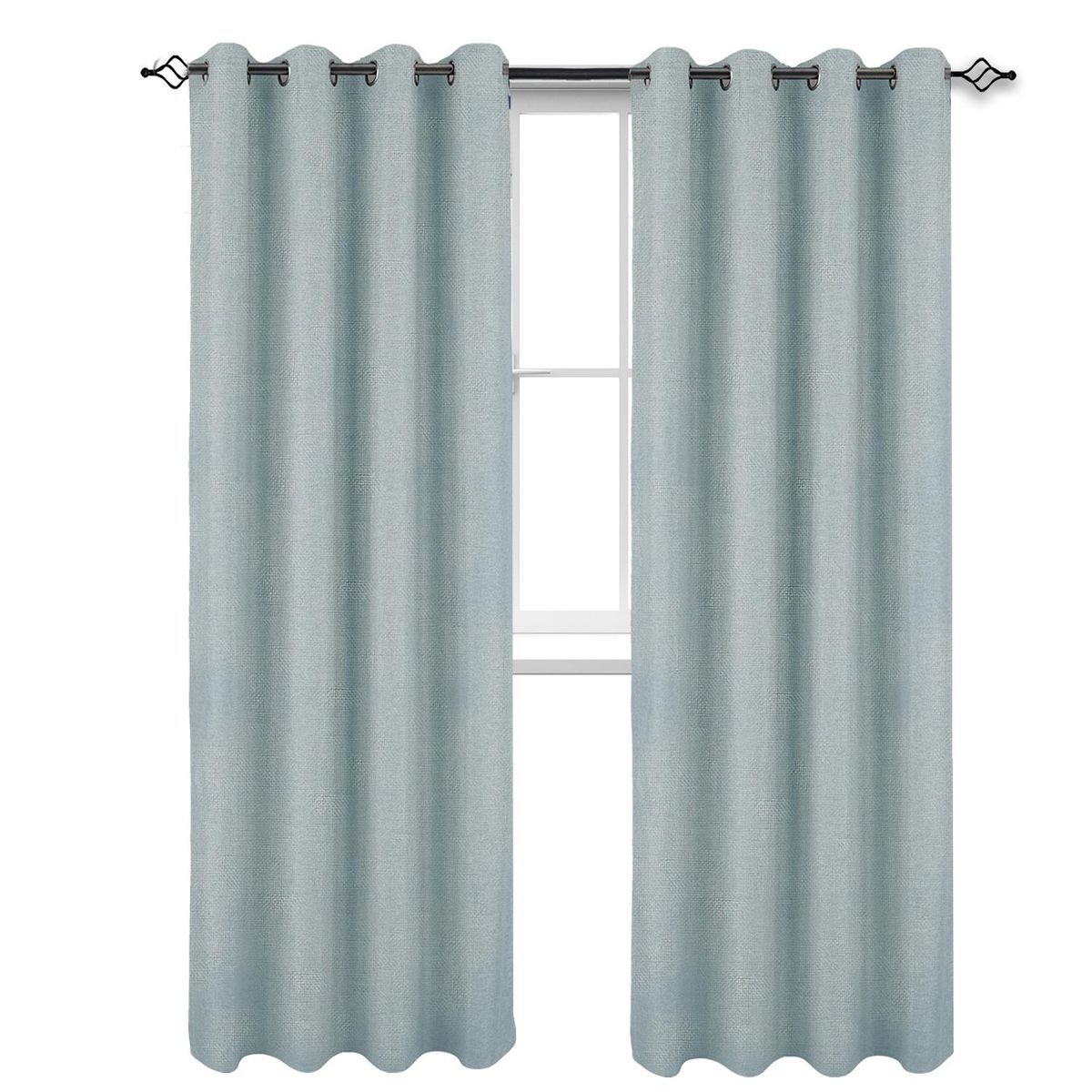 CASATUA - Cortina Blackout 100% Anti Luz, 1 Paño 140x220 Text Lino - Agua