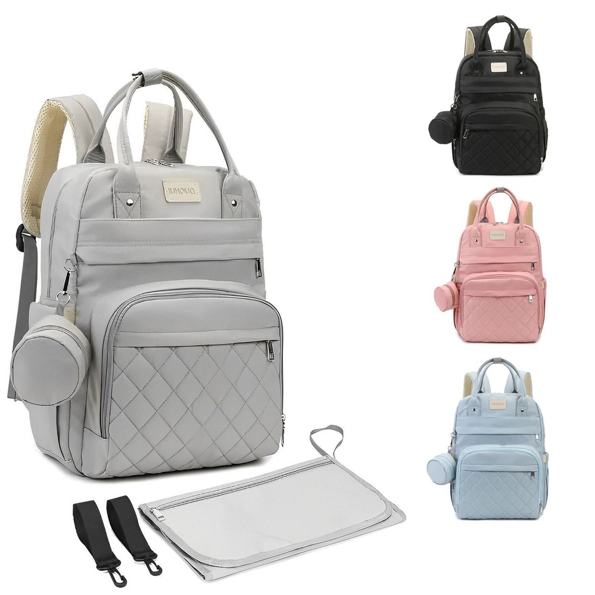 LANZURY IMPORTACIONES - PAÑALERA SENCILLA MONEDERO MULTIFUNCIONAL GRIS