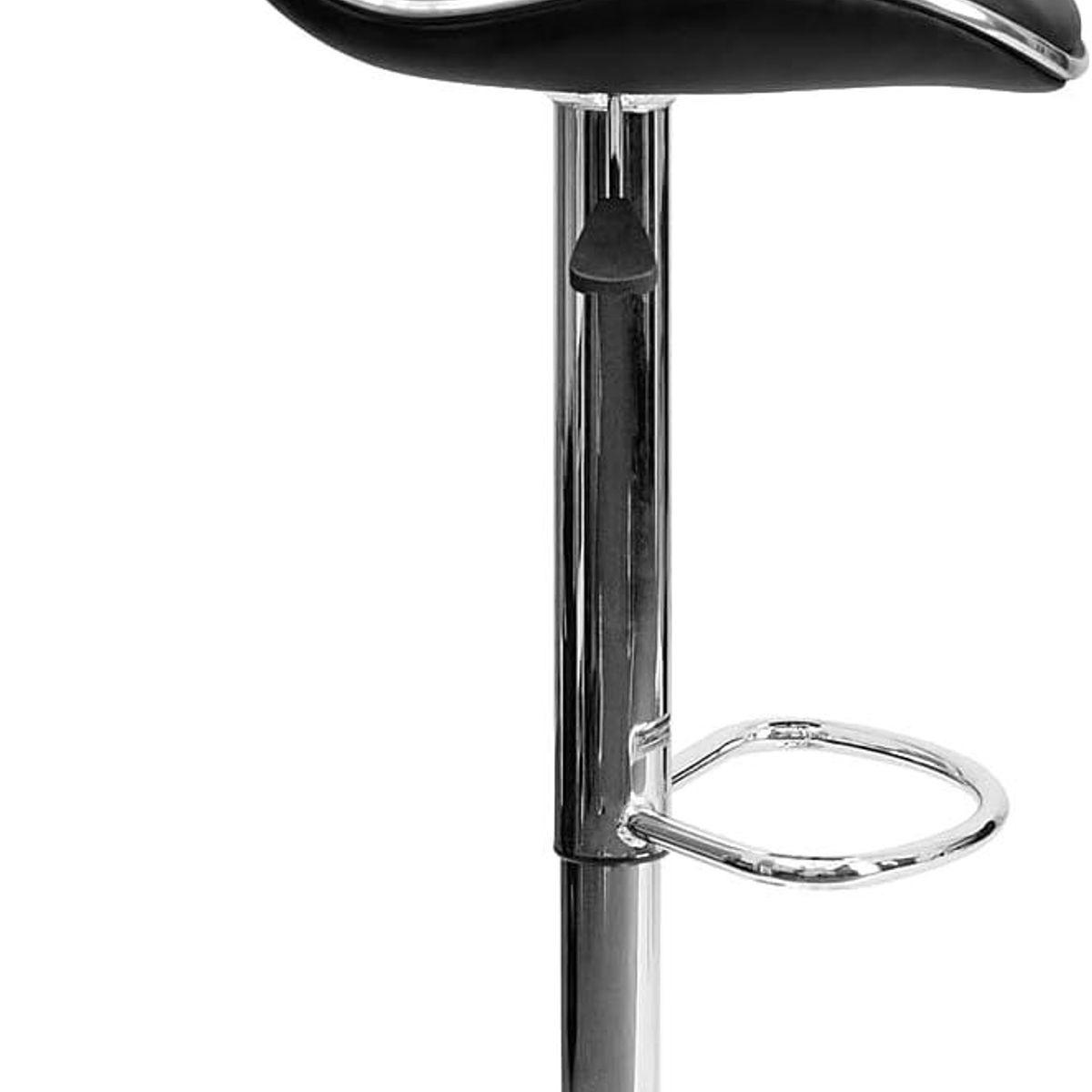 MOBLIHOUSE - Set X3 Silla Bar Jinete Negra Sillas Giratorias De Piel Sintética