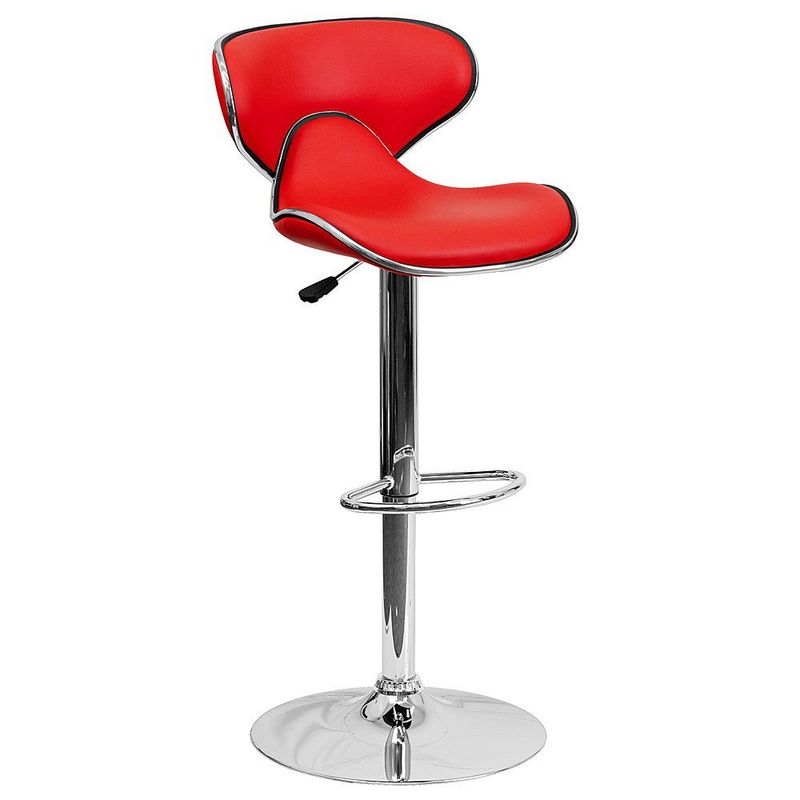 MOBLIHOUSE - Silla Bar Jinete Roja Sillas Giratorias De Piel Sintética