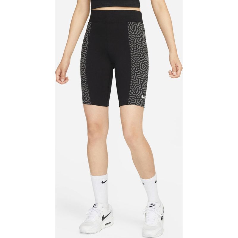 NIKE - Licra Mujer Nike Sports Shine Midrrise Bike Sohrt - Negro