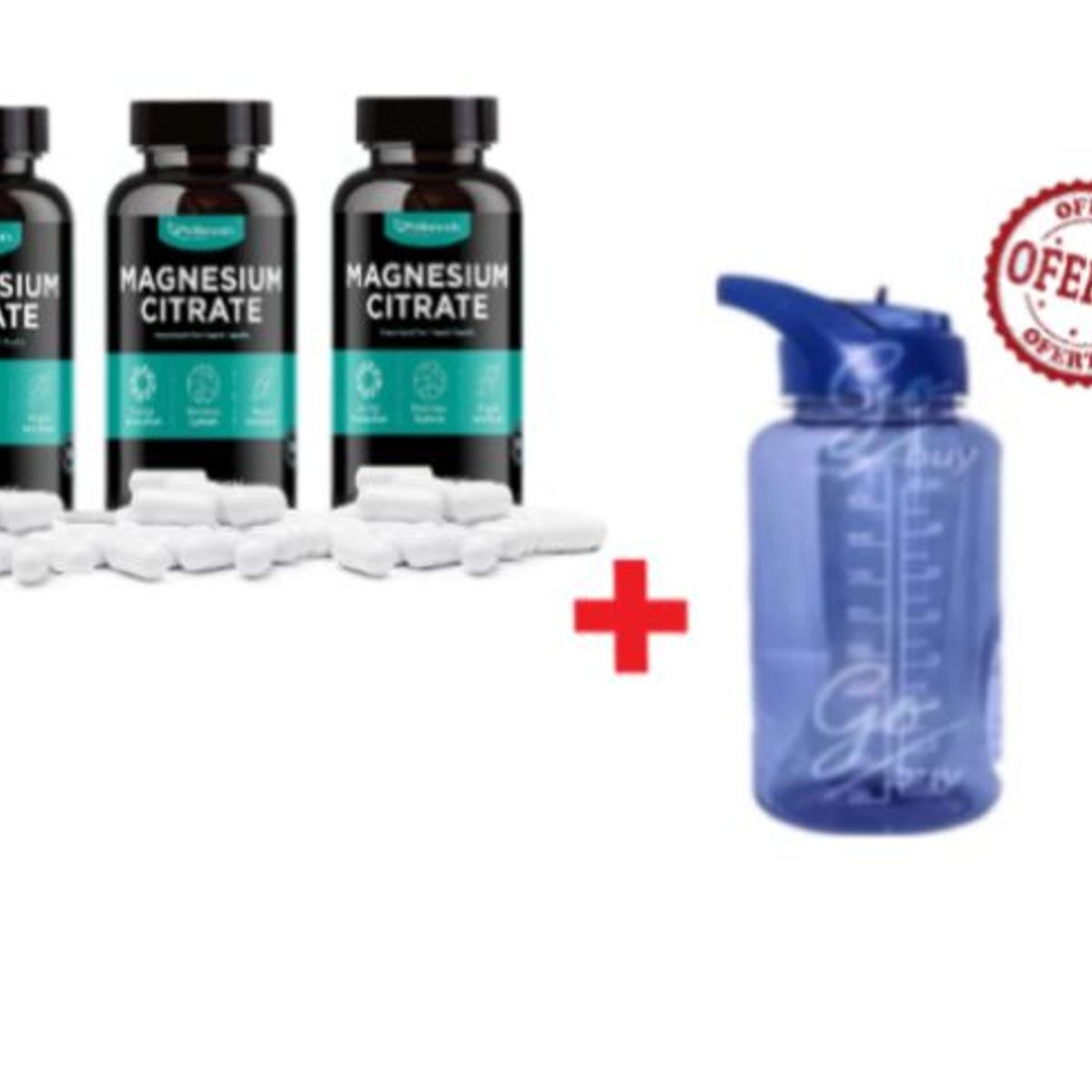 GENERICO - Citrato De Magnesio x 270 Capsulas + Botilito Motivacional 1L