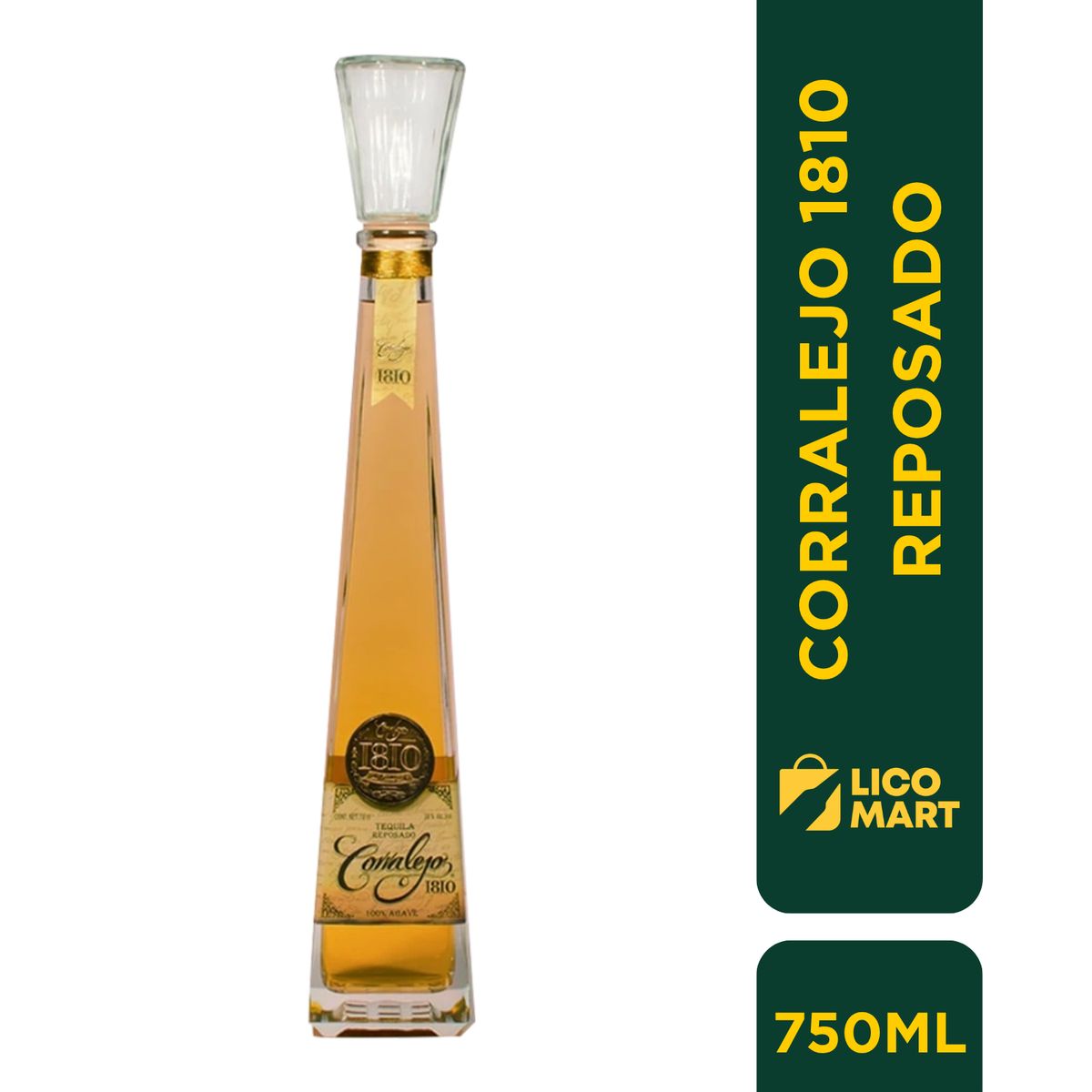 GENERICO - TEQUILA REPOSADO CORRALEJO 1810 100% AGAVE 750 ML