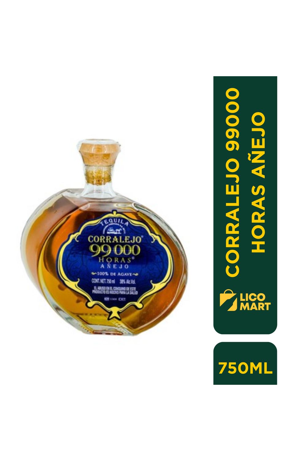 TEQUILA CORRALEJO 99.000 HORAS AÑEJO 100% AGAVE 750 ML GENERICO
