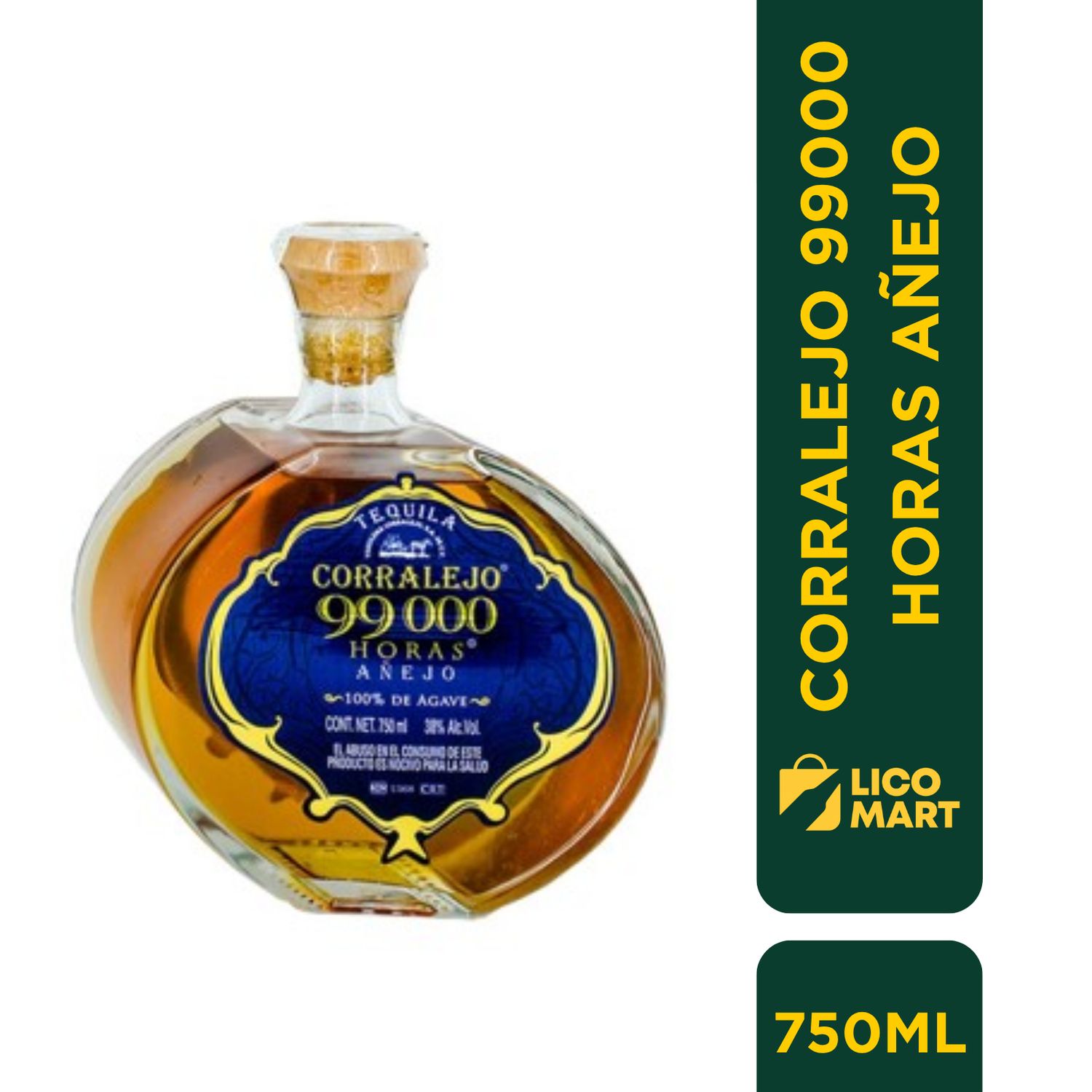 TEQUILA CORRALEJO 99.000 HORAS AÑEJO 100% AGAVE 750 ML GENERICO