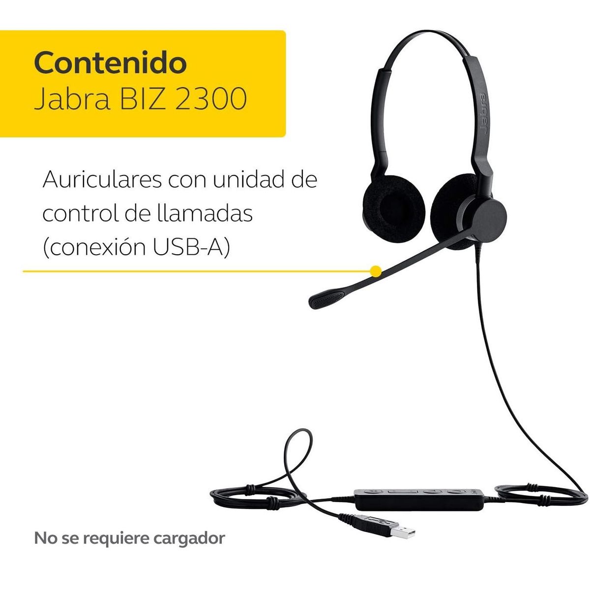 JABRA - Audífonos Diadema Jabra Biz 2300 UC Duo USB
