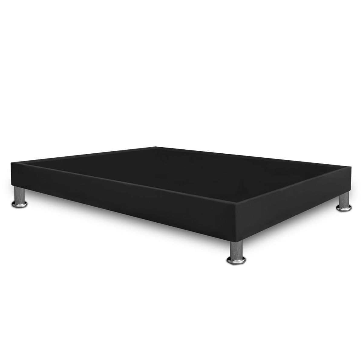 MAGIC CLASS - BASE CAMA CON PESTAÑA 90x190 MICROFIBRA NEGRO