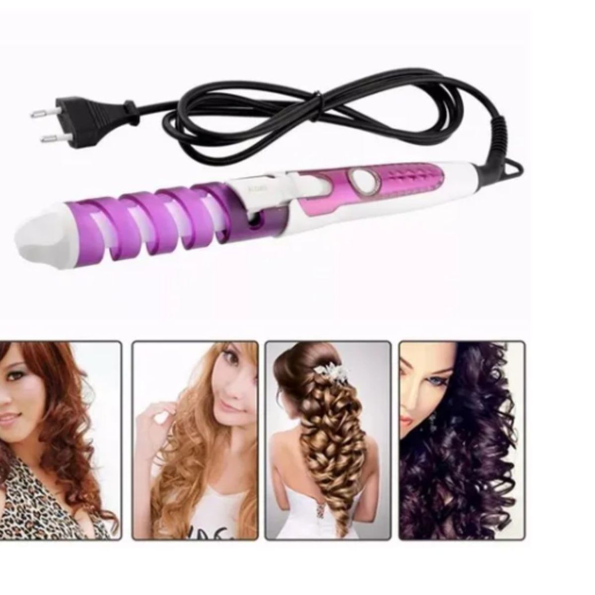 GENERICO - Pinza Rizadora Cabello Crespos Ondulado Perfectos