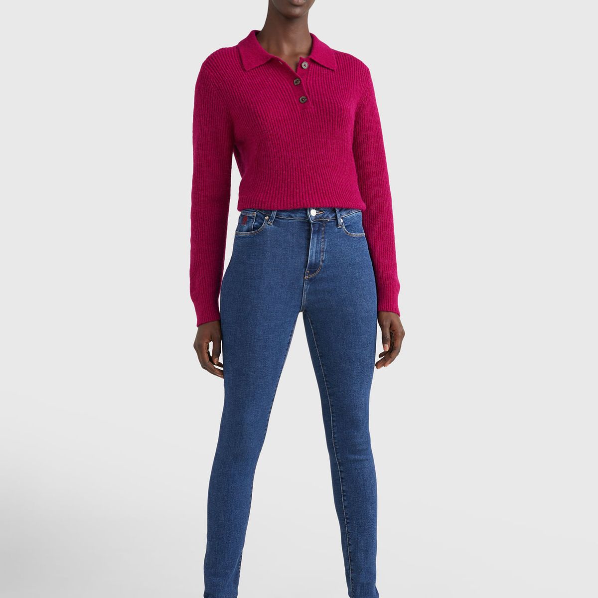 TOMMY HILFIGER - Jeans Harlem Th Flex Superceñidos De Talle Alto Mujer Azul Tommy Hilfiger