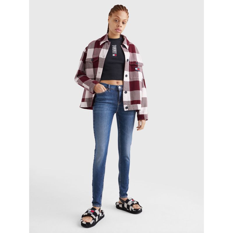TOMMY HILFIGER - Jeans Nora Ceñidos De Talle Medio Con Efecto Desteñido Mujer Azul Tommy Hilfiger