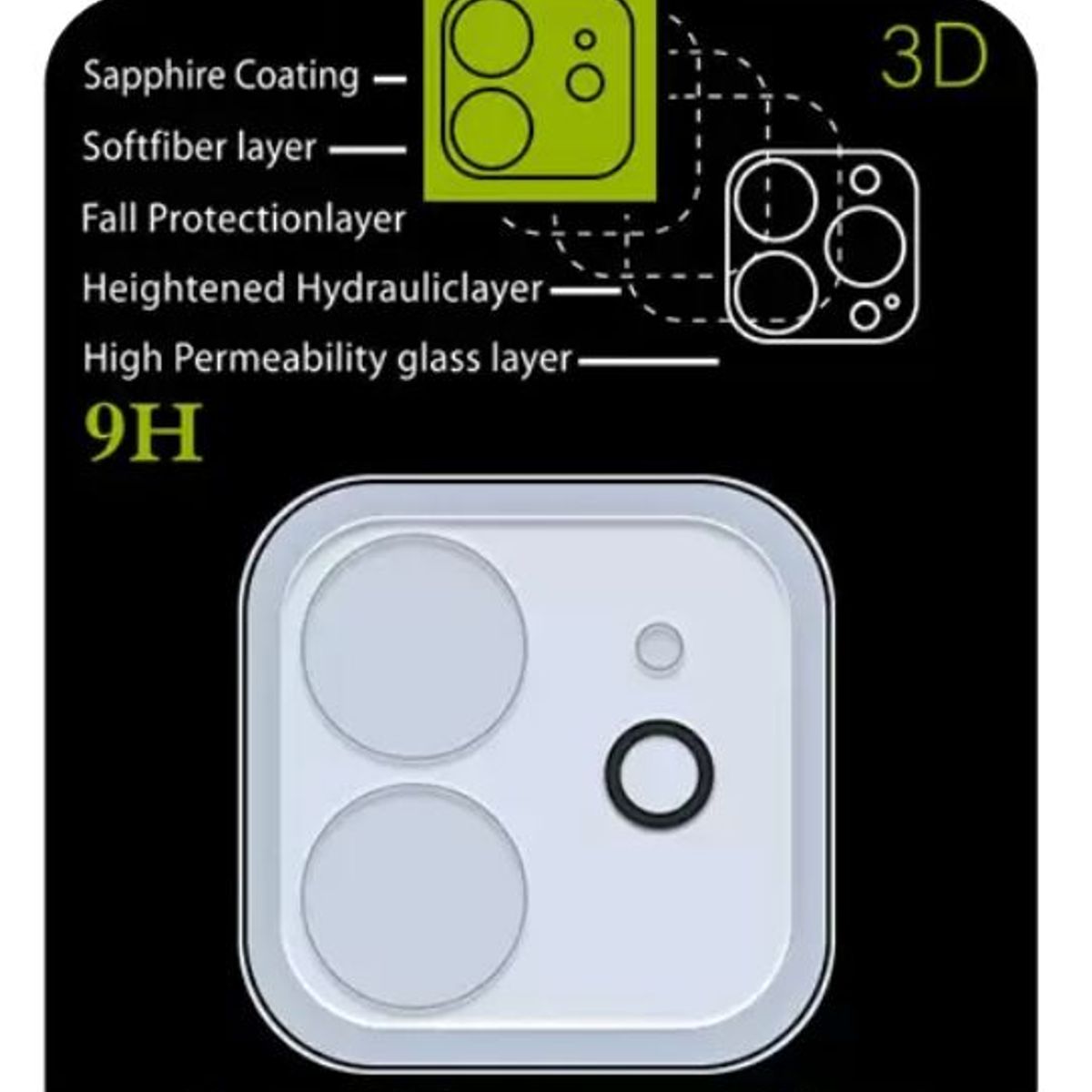 GENERICO - Protector de camara transparente para iphone 11-12 mini