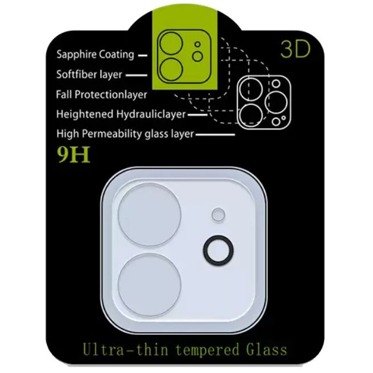 GENERICO - Protector de camara transparente para iphone 11-12 mini