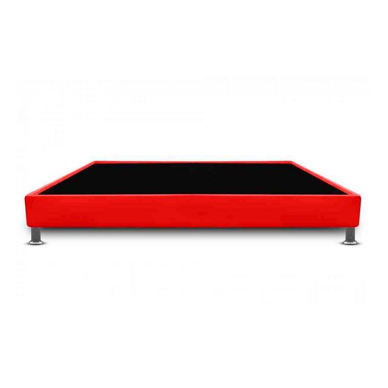 MAGIC CLASS - BASE CAMA CON PESTAÑA 120x190 ECOCUERO ROJO