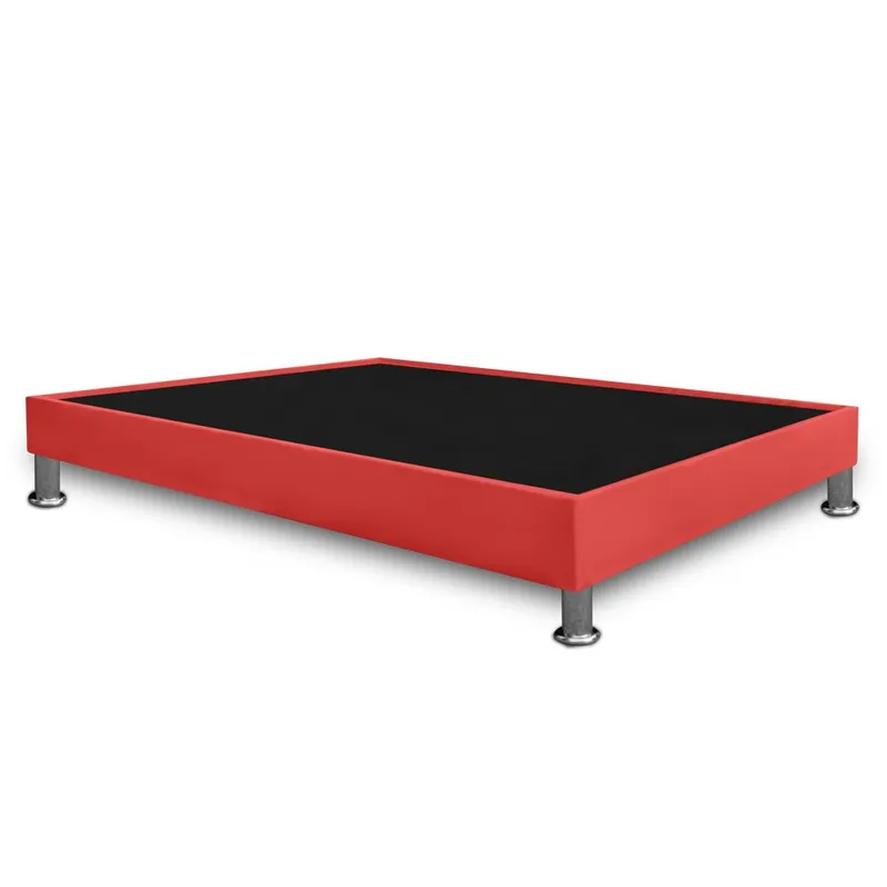 MAGIC CLASS - BASE CAMA CON PESTAÑA 120x190 MICROFIBRA ROJO