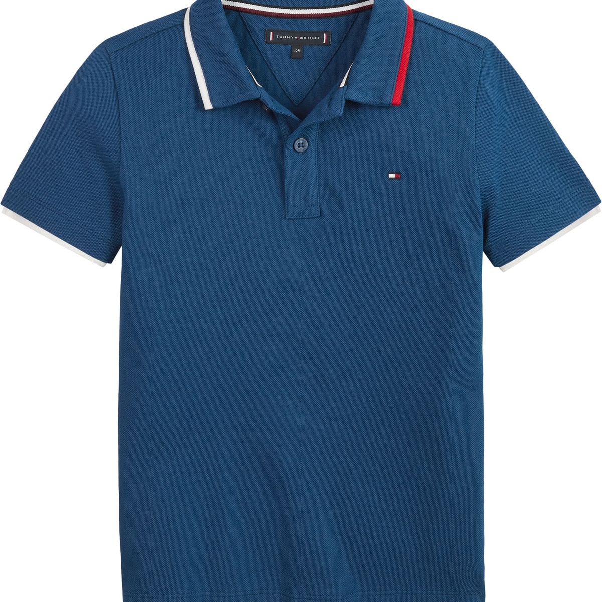 TOMMY HILFIGER - Polo De Corte Regular Con Cuello Ribeteado Niño Azul Tommy Hilfiger