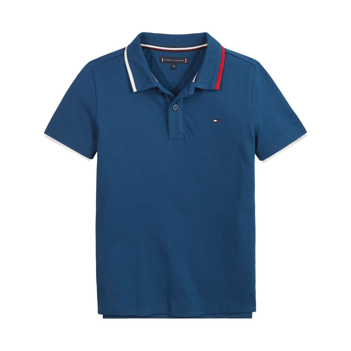 TOMMY HILFIGER - Polo De Corte Regular Con Cuello Ribeteado Niño Azul Tommy Hilfiger