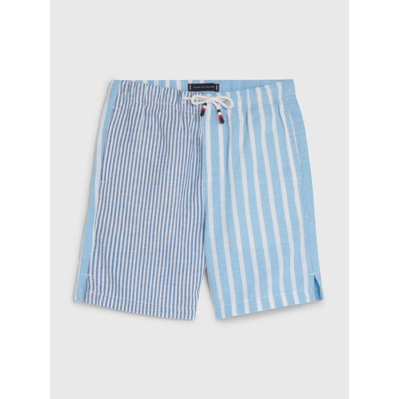 TOMMY HILFIGER - Pantalón Corto De Rayas En Popelín Con Cordón Niño Tommy Hilfiger