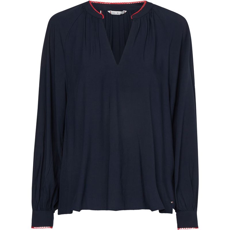 TOMMY HILFIGER - Blusa De Corte Amplio Con Mangas Raglán Azul Tommy Hilfiger