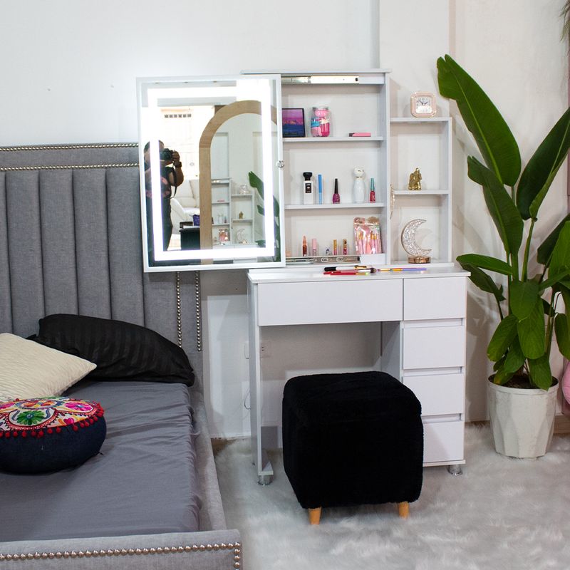 GENERICO - Espejo hollywood blanco con luces tk mobiliario