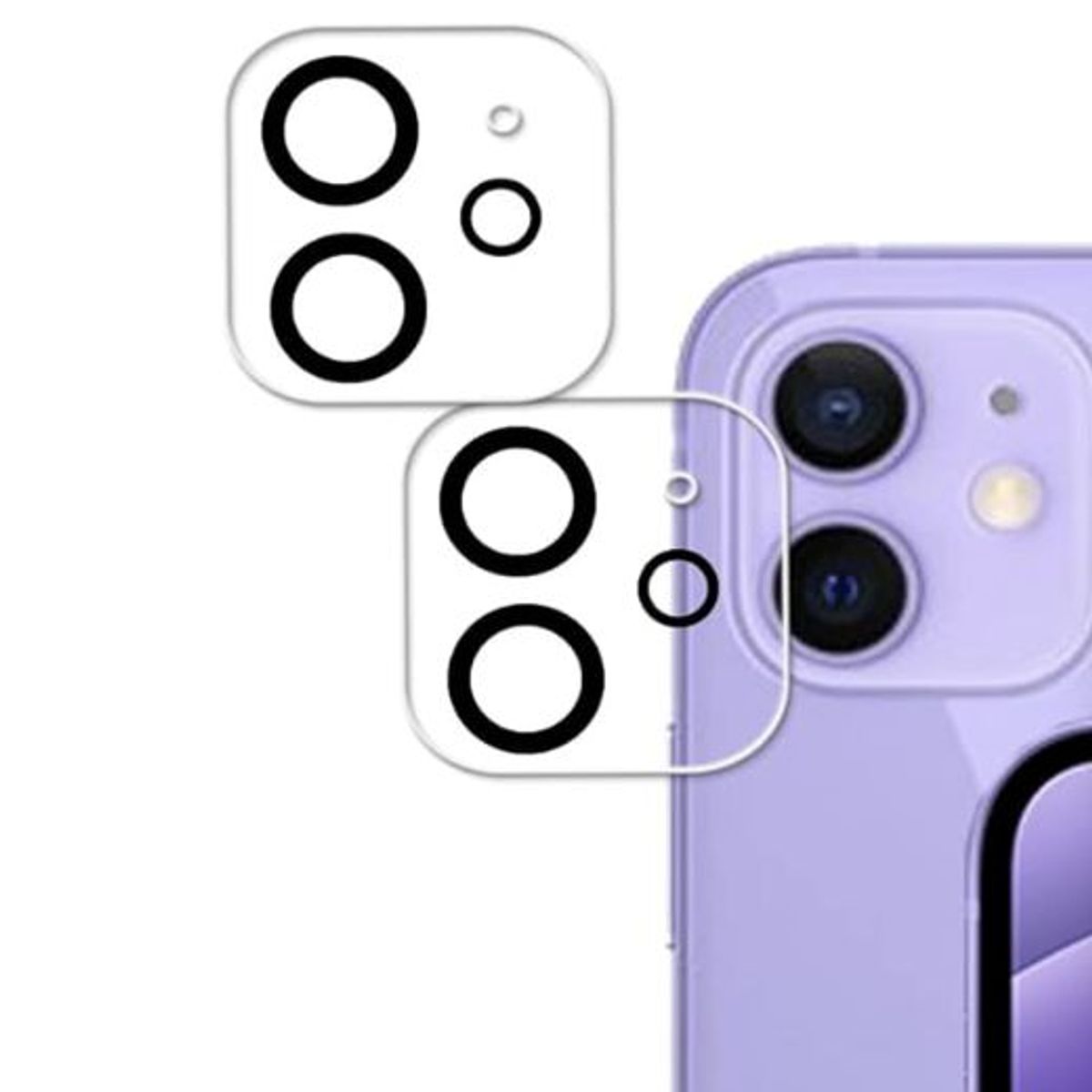 GENERICO - Protector de camara borde negro para iphone 11- 12 mini