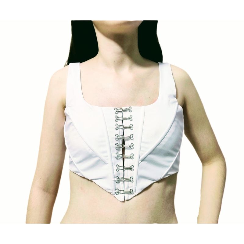 BAPU - Crop top corset con grapas por delante varillas laterales