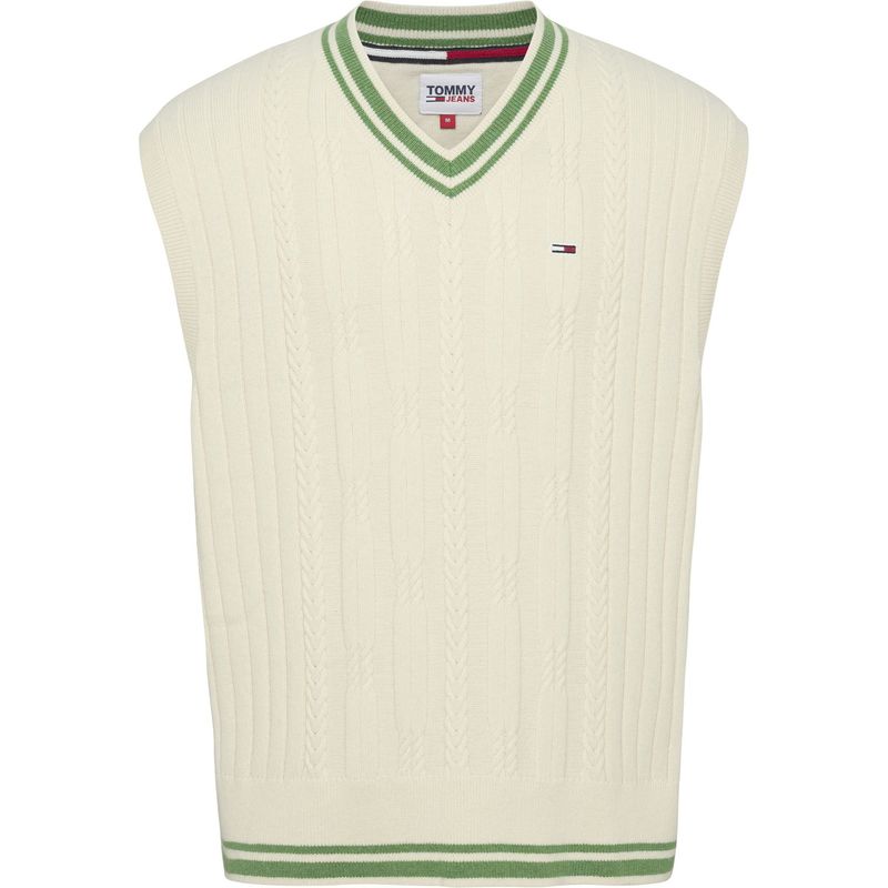 TOMMY HILFIGER - Chalecon Tipo Saco Hombre Blanco Tommy Jeans