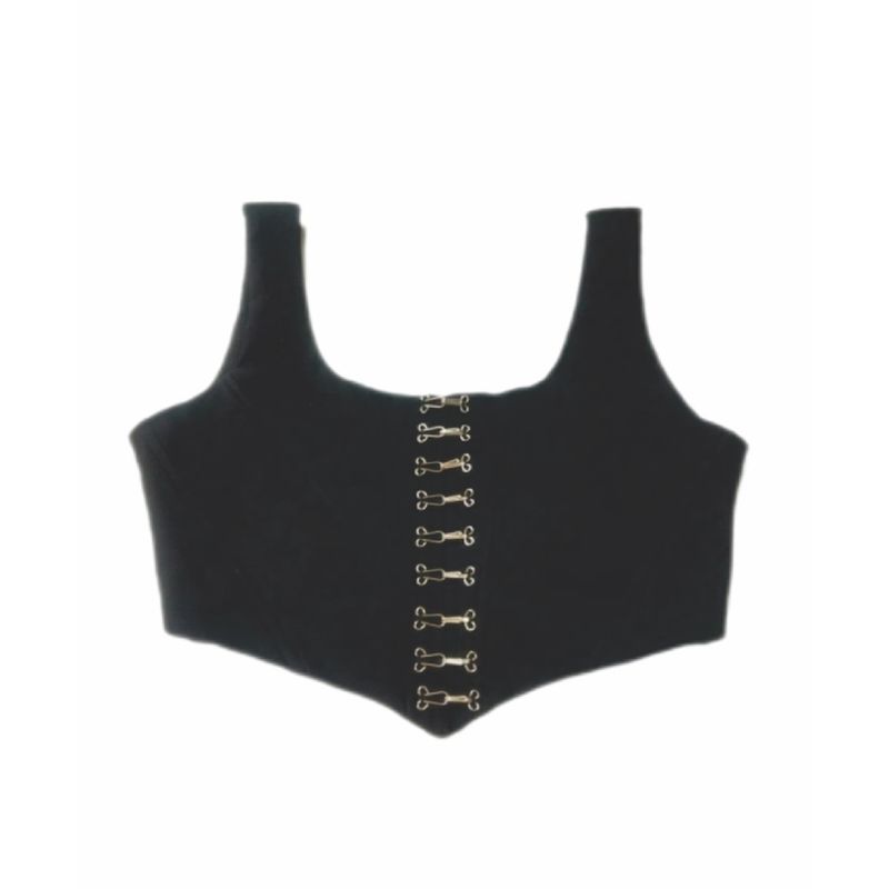 BAPU - Crop top corset con grapas por delante varillas laterales
