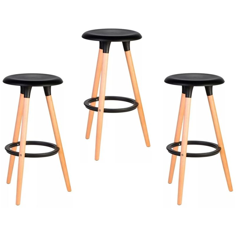MOBLIHOUSE - Set X3 Silla Barra Lucca Negra Moblihouse
