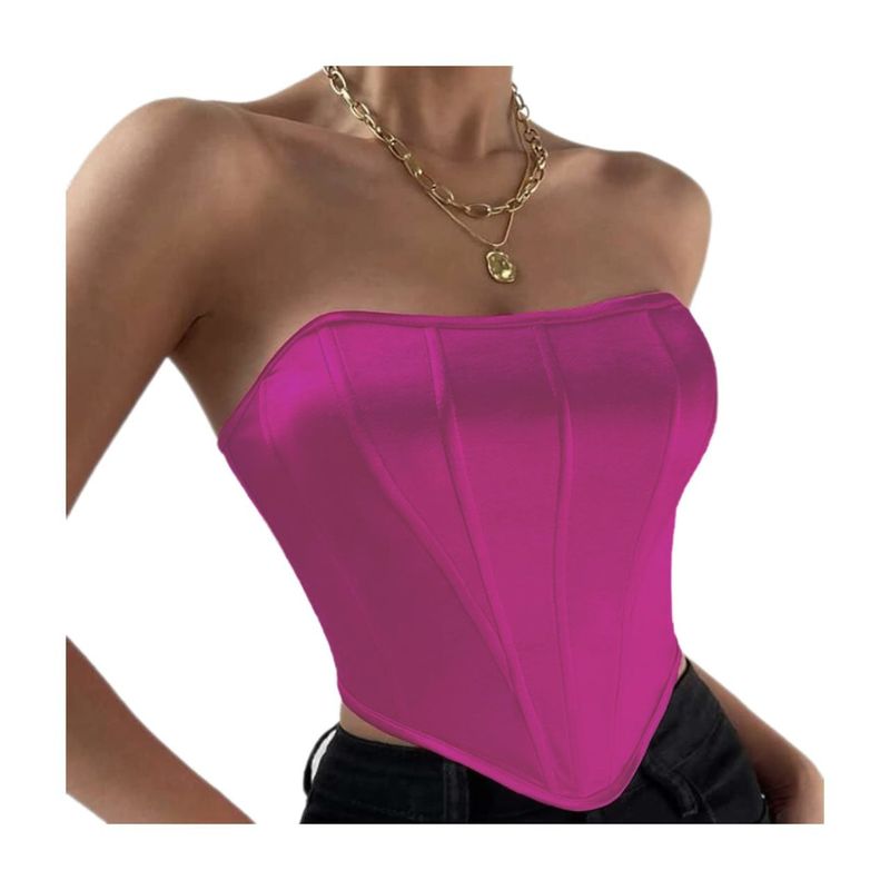 BAPU - Crop top en tela raso varillas laterales