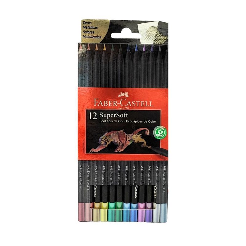 FABER CASTELL - Colores Faber Castell Supersoft Metalizados X 12 Unidades