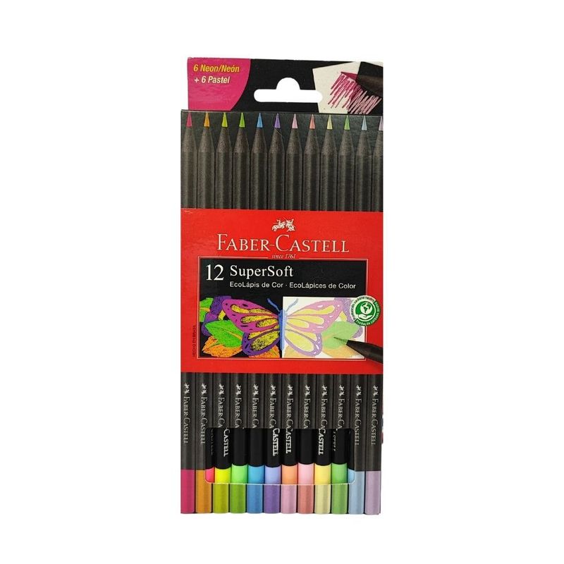 FABER CASTELL - Colores Faber Castell SuperSoft x12 - 6 neón, 6 pastel