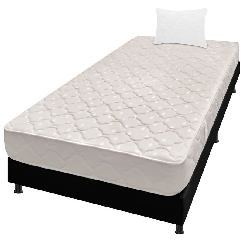 DORMILANDIA - Combo colchón sencillo 100x190 espumado multisleep base cama entera almohada