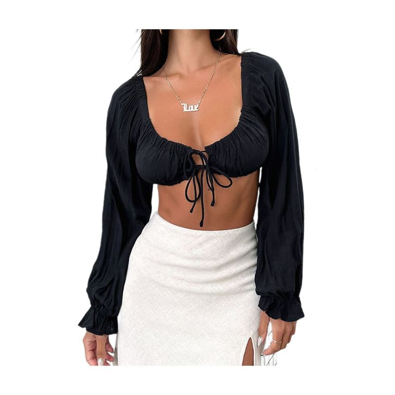 BAPU - Crop top con manga larga