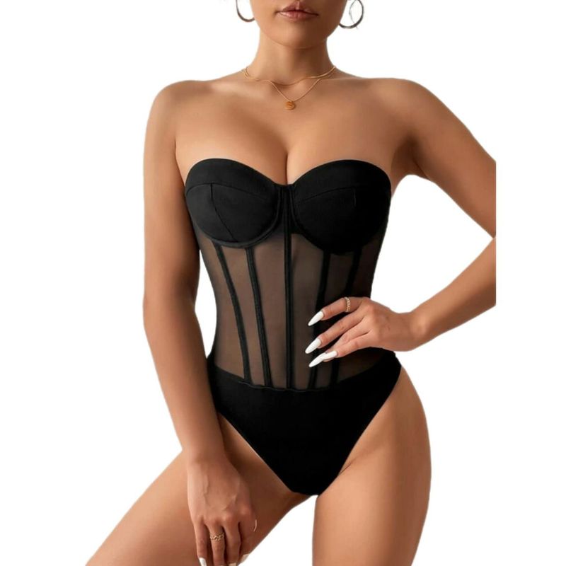 BAPU - Body Corset strapless copa con arco sin varillas laterales