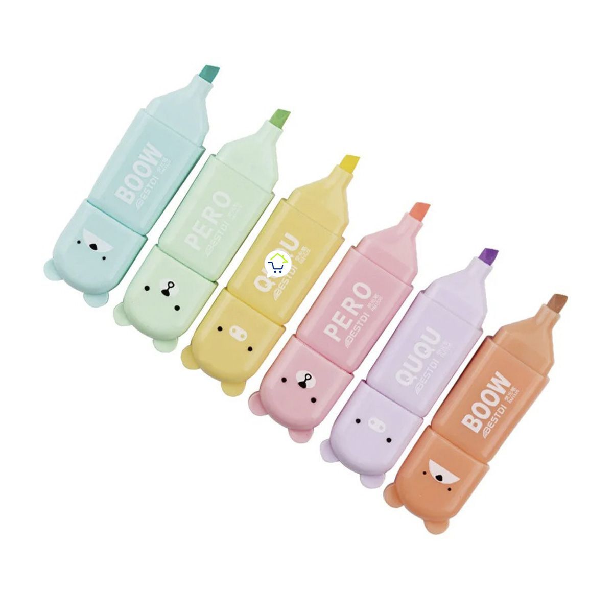 COMPRALOENCASA COM - Set X12 Resaltadores Colores Pastel Osos LX-209