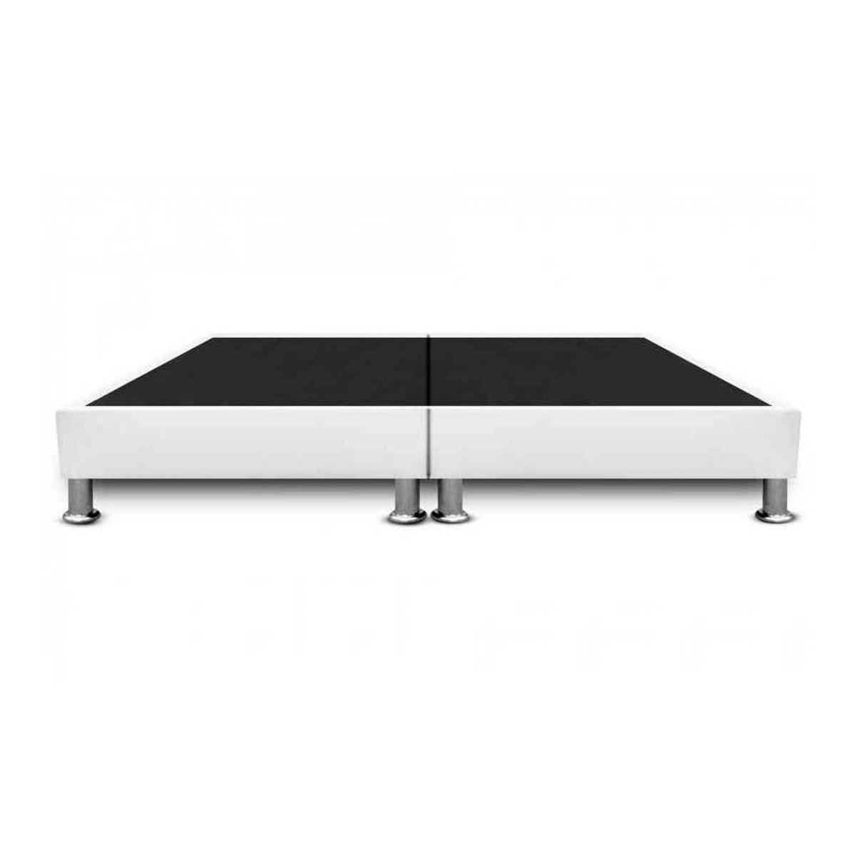 MAGIC CLASS - BASE CAMA CON PESTAÑA DIVIDIDA 120x190 MICROFIBRA BLANCO